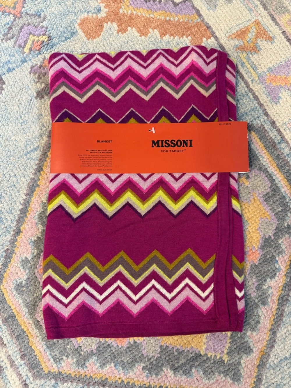 SOLD Missoni for Target Chevron Knit Throw - Magenta, Pink, Yellow